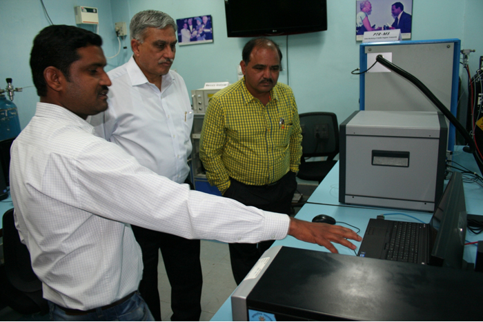 Dr. Shailesh Nayak and Dr. G. Beig in PTR-MS Lab                                                                                                                                                                                                                                                            